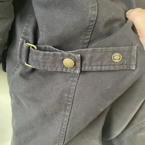 Vintage Eddie Bauer Jacket Mens XL Tall Navy Goose Down Chore Barn Coat Quilted - Picture 8 of 15